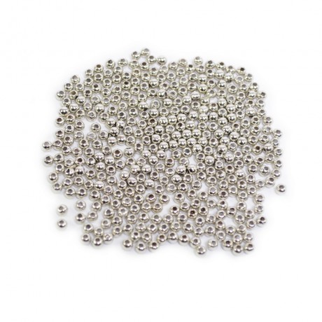 Lot de 400 perles 3mm rondes argenté