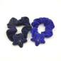Lot de 2 chouchous élastique enfant velours motif étoile - marine, bleu Lot de 2 chouchous élastique enfant velours motif étoile - marine, bleu