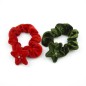 Lot de 2 chouchous élastique enfant velours motif étoile - rouge, vert