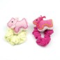 Lot de 2 chouchous élastique enfant velours motif chien - rose, fushia Lot de 2 chouchous élastique enfant velours motif chien - rose, fushia