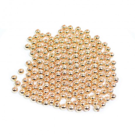 Lot de 200 perles 4mm rondes doré