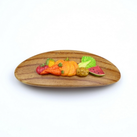 Barrette cheveux ovale légume citrouille 10cm
