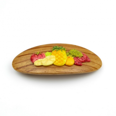 Barrette cheveux ovale fruit ananas 10cm