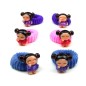 Lot de 6 élastiques cheveux enfant motif poupée asiatique Lot de 6 élastiques cheveux enfant motif poupée asiatique