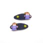 Lot de 2 clic clac enfant jean motif poupée peinte Lot de 2 clic clac enfant jean motif poupée peinte