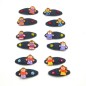 Lot de 2 clic clac enfant jean motif poupée peinte Lot de 2 clic clac enfant jean motif poupée peinte