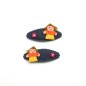 Lot de 2 clic clac enfant jean motif poupée peinte Lot de 2 clic clac enfant jean motif poupée peinte