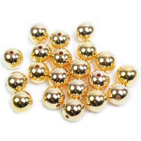 Lot de 20 perles 14mm rondes doré