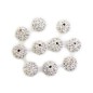 Lot de 10 perles ronde strass blanc Lot de 10 perles ronde strass blanc