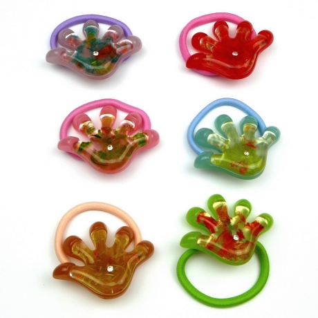 Lot de 6 élastiques cheveux main, coloris assortis