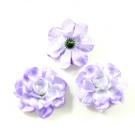 Lot de 10 fleurs artificielles sans tige diam. 5.5cm - mauve