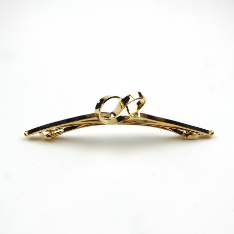Barrette cheveux métal 11cm motif entrelacé - doré