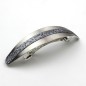 Barrette cheveux métal incurvé forme ovale - gris