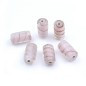 6 perles en verre cylindrique 20mmx10mm rose pale