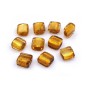 10 perles en verre carré 12mmx12mm jaune 10 perles en verre carré 12mmx12mm jaune