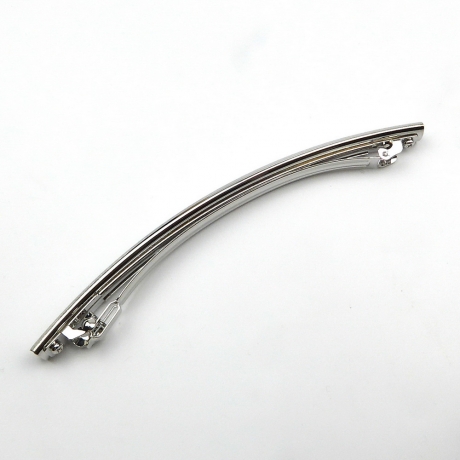 Barrette cheveux longue en métal brossé 12.6cm - argenté