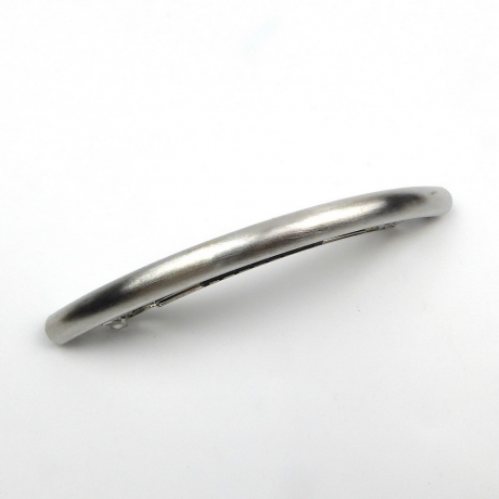 Barrette cheveux longue incurvée, en métal brossé 11cm - argenté