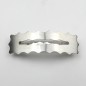 Barrette cheveux rectangulaire dentelée 8.7cm, métal brossé - argenté