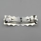 Barrette cheveux rectangulaire dentelée 8.7cm, métal brossé - argenté