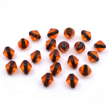 20 perles forme toupie en acrylique 12mmx11mm orange