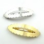 Barrette cheveux ovale dentelée 8.7cm, métal brossé - doré Barrette cheveux ovale dentelée 8.7cm, métal brossé - doré