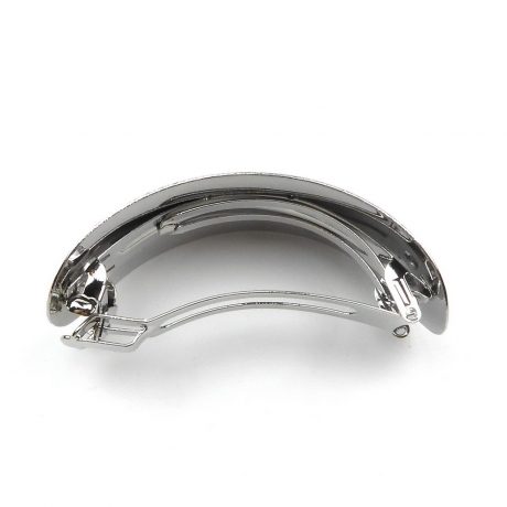 Barrette cheveux queue de cheval 7cm, métal brossé - argenté