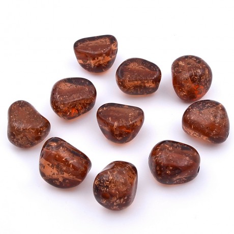 10 perles polygonales en polyrésine 21mm - marron