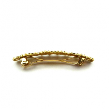 Barrette cheveux métal plissé, 8.5cm - doré