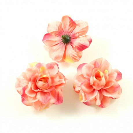 Lot de 10 fleurs artificielles sans tige diam. 5.5cm - saumon