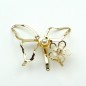 Barrette attache cheveux décorative papillon - doré