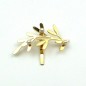 Barrette attache cheveux décorative feuilles d'olivier - doré