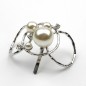 Barrette attache cheveux cercles et perles - argenté