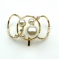 Barrette attache cheveux décorative cercles et perles - doré
