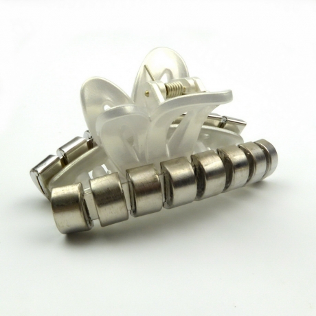 Pince cheveux design 8cm - argenté