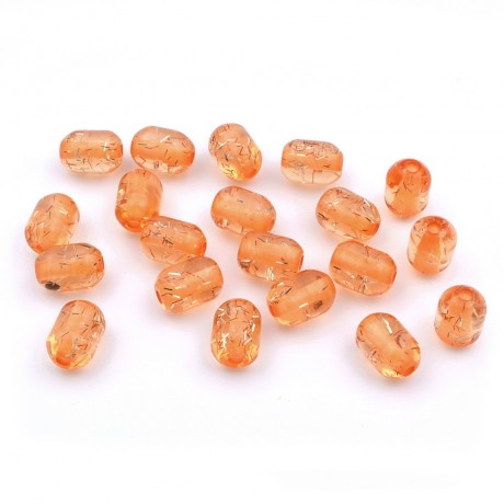 20 perles ovales polyrésine 12mmx8mm orange