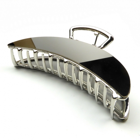 Grande pince cheveux désign croissant de lune 11cm - argent brillant