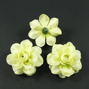 Lot de 10 fleurs artificielles sans tige diam. 5.5cm - vert pale