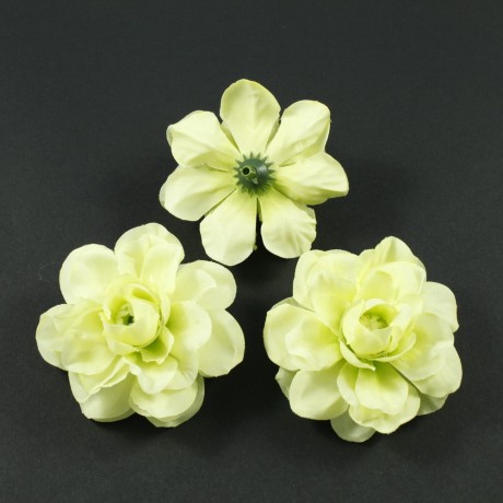 Lot de 10 fleurs artificielles sans tige diam. 5.5cm - vert pale