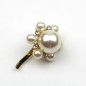 Barrette attache cheveux décorative perles nacrées et strass - doré