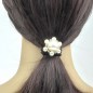 Barrette attache cheveux décorative perles nacrées et strass - doré