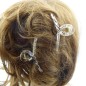 Pince cheveux transparente strass 7cm - cristal