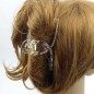 Pince cheveux transparente strass 11cm - gris