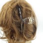 Pince cheveux transparente strass 11cm - cristal
