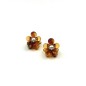 Lot de 2 petites pinces cheveux fleur demi-blond - perle
