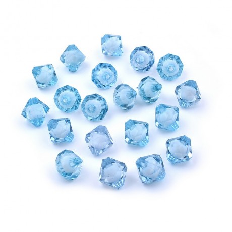 20 perles forme toupie en acrylique 13mmx12mm bleu