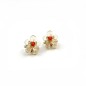 Lot de 2 petites pinces cheveux fleur transparentes - saumon