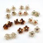 Lot de 2 petites pinces cheveux fleur transparentes - orange