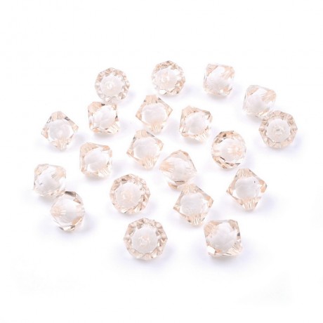20 perles forme toupie en acrylique 13mmx12mm beige
