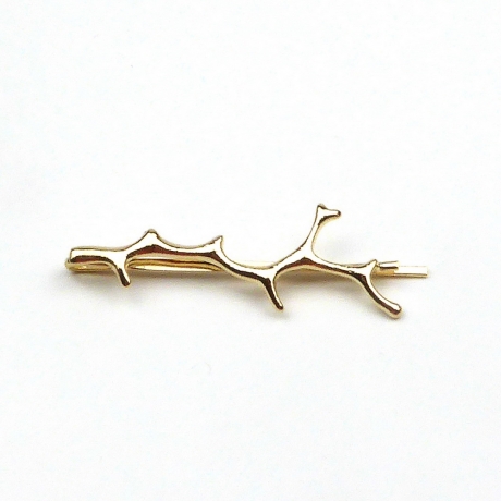 Pince cheveux brindille, 6cm - doré