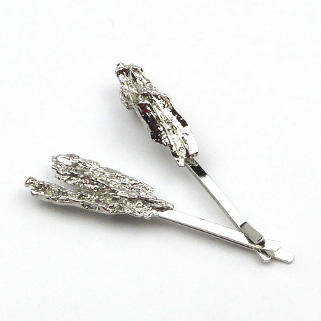 Pince cheveux fantaisie 5cm - argenté